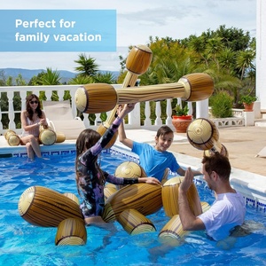 Jeux de piscine gonflables en PVC pour adultes et enfants : Jeu de joute sur les troncs gonflables, radeau gonflable, flotteurs de piscine - Product Image 6
