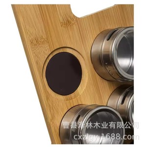 Bamboo <b>Spice</b> Rack Stainless Steel <b>Jar</b> Set Kitchen Storage Modern Minimalist Style - Product Image 2