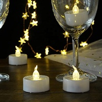 Lot de 24 bougies chauffe-plat à LED sans flamme, réalistes et brillantes, scintillantes et plus longues à piles