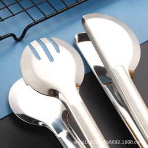 Pinces alimentaires en acier inoxydable, semi-circulaires et circulaires, multi-usages pour la cuisson, le barbecue et les steaks - Product Image 1