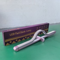 Lampe demi-lune améliorée pour bureau à ongles Lampe technique à ongles pliable de 35 pouces 3000-6000K Luminosité réglable Lampe à ongles à LED