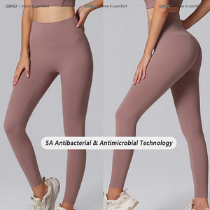 <span class=keywords><strong>DIMU</strong></span> Damen High-Waist Yoga Leggings – Butterweiche, einfarbige, schnell trocknende Sporthose mit individuellem Logo, Bauchkontrolle, Vier-Wege-Stretch - Product Image 4