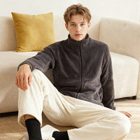 Veste réversible à manches longues épaisse en polaire pour hommes, chaude, automne-hiver, avec fermeture à glissière, décontractée