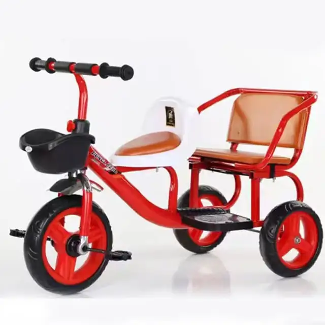 All'ingrosso a buon mercato bambino passeggero bambini gemelli tre ruote Trike Ride doppi sedili per bambini triciclo