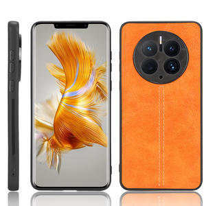 Funda protectora trasera de cuero PU con patrón de piel de vaca ligera para <span class=keywords><strong>Huawei</strong></span> <span class=keywords><strong>Mate</strong></span> <span class=keywords><strong>50Pro</strong></span> <span class=keywords><strong>Mate</strong></span> 50 funda para teléfono móvil - Product Image 2