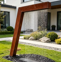 Sculpture d'art moderne en acier Corten, fontaine extérieure, résistante au feu, résistante à l'eau, durable, écologique, 110-230V