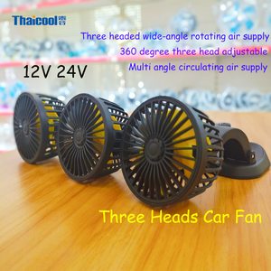 Usine personnalisée trois têtes tableau de bord ventilateur de camion 24v trois 3 têtes ventilateur de voiture de refroidissement 12v - Product Image 5