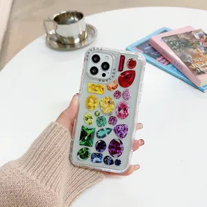 梦幻iPhone三合一彩绘宝石胶水手机壳