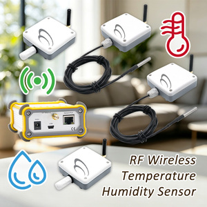 Multi Application Scenarios 4 Sets Radio Wave Wireless <b>Temperature</b> and humidity Sensor Alarm Range Wireless Monitor - Product Image 1