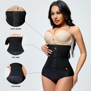 Faja Reductora de Cintura Corta con Gancho de Spandex/Nylon para Mujer, Tallas Grandes, Venta al por Mayor - Product Image 1