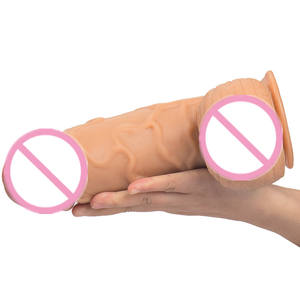 Supergrote <span class=keywords><strong>dildo</strong></span> van 165 mm diameter, vleeskleurig zwart, realistisch seksspeeltje - Product Image 3