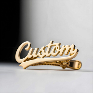 Wholesale Custom Engraved Flat Bow Number Neck Tie <strong>Pin</strong> for School - Product Image 1