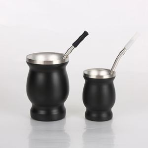 Camping Yerba Mate Vacuum Flask <b>Thermos</b> 8oz Stainless Steel Durable Leakproof with Hand Grip Straw 6-12hr Thermal Insulation - Product Image 1