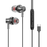 Auriculares con cable económicos para música, con micrófono, puerto Tipo C, aislamiento de ruido, bloqueo de sonido ambiental para juegos y audio.