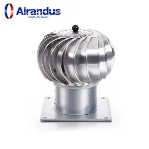 ZENGO Tertanam Di Atap Turbin Ventilasi Atap Terpasang Harga Pabrik Aluminium Perak Modern Putaran Stainless Desain Grafis