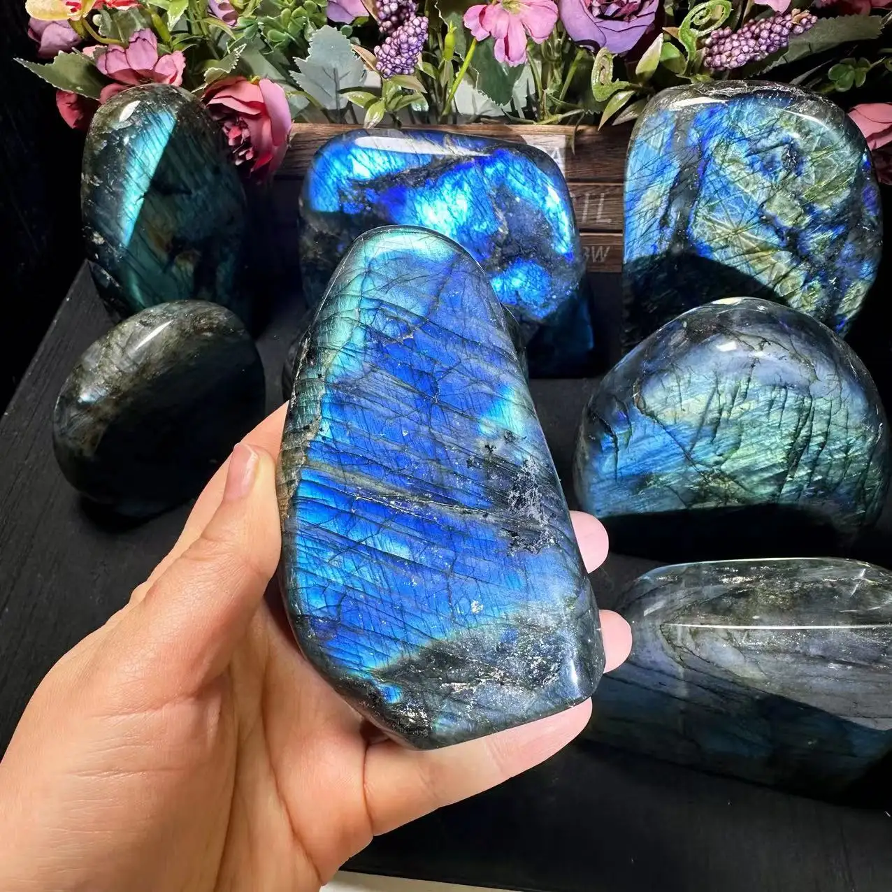 High Quality Crystal Decoration Natural Stone Craft Labradorite Free Form For Healing.