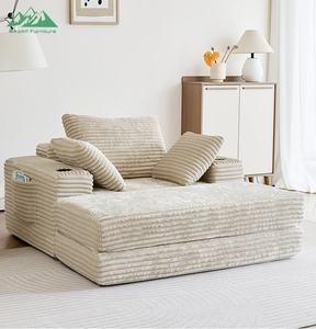 Divano Letto Convertibile a L Wayon, <span class=keywords><strong>Design</strong></span> <span class=keywords><strong>Moderno</strong></span> e Minimalista, Imbottitura in Schiuma Ecologica, per Piccoli Appartamenti, Senza Montaggio - Product Image 3
