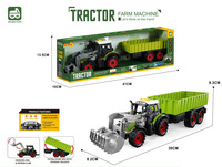 4 Stile Metall-Anhänger Landwirtschaftliches Fahrzeug Friktions-Traktor-Spielzeug mit Frontlader, Licht und Sound für Kinder ab 3 Jahren