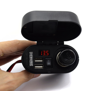 Adaptateur de sortie électrique <span class=keywords><strong>moto</strong></span>, double <span class=keywords><strong>prise</strong></span> de chargeur <span class=keywords><strong>USB</strong></span> et allume-cigare <span class=keywords><strong>avec</strong></span> <span class=keywords><strong>interrupteur</strong></span> - Product Image 6
