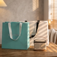Sacs cadeaux de luxe personnalisés en papier rigide avec logo, ruban, pour chaussures, sous-vêtements, festival, matériaux recyclés, lamination