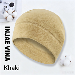 Custom Logo Embossed <b>Fleece</b> <b>Beanie</b> Hat Windproof Warm Winter Skull Cap Unisex Outdoor Sports Ski Running Plain 100% Polyester - Product Image 1