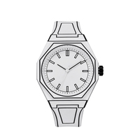 Montre-bracelet à quartz octogonale en silicone au design unique pour homme avec logo personnalisé Montre étanche sport polycarbonate pour homme à la mode
