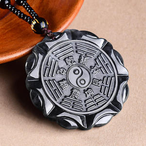 Pendentif en jadéite naturelle du Myanmar Tai Chi, bijoux pour femmes, vente en gros de jade, cadeau avec certificat d'évaluation HJ74 - Product Image 2