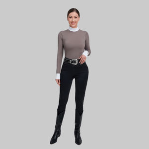 Chemise de compétition équestre personnalisée OEM et ODM, <span class=keywords><strong>protection</strong></span> solaire UPF 50 + avec strass, chemise classique à col montant et manches longues - Product Image 5