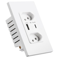 Prise murale Hooanke 16A 110V-240V AC avec ports A+C pour le Brésil, vente en gros, OEM ODM disponible
