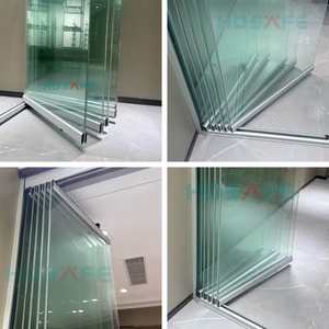 Porte coulissante en verre pliante personnalisée en usine, pergola, véranda, cadre extérieur sans cadre, cloison en verre pliante mobile, porte pliante - Product Image 4