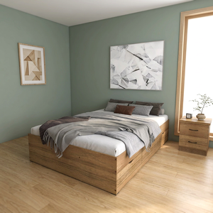 Hot Selling Modern 2254 Twin Platform Wooden Panel <b>Bed</b> Frame Nicely Complemented Bedroom Furniture Hotel Hospital Use - Product Image 3