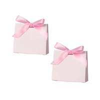 Sacs cadeaux de mariage faits main personnalisés en carton mat avec poignée en ruban pour les cadeaux des invités de la fête de mariage