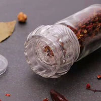 Moulin à sel et à poivre en verre de 80 ml et 100 ml, flacon vide avec bouchon à vis pour les assaisonnements de chef de cuisine de l'Himalaya