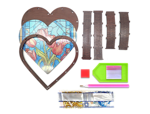 COOLEVE personnalisé grande capacité bricolage boîte de rangement à la main en bois résine artisanat avec conception de fleurs accepté en usine diamant peinture - Product Image 3