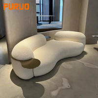 Puruo ensemble de canapés en cuir de luxe Offre Spéciale au design italien Villa Meubles design Canapé modulable moderne pour salon en forme de lune