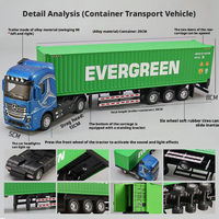 1:32 Modèle Tout Alliage Ornement Camion Lourd Tracteur Camion Porte Ouvrable Jouet Voiture en Plastique pour Garçon Cadeau Autres Véhicules Jouets