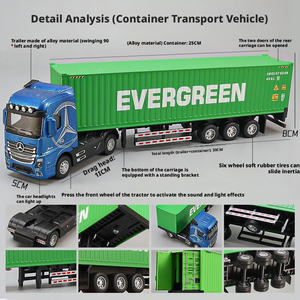 Modellino Ornamentale in Scala 1:32 Interamente in Lega Camion Pesante Trattore Stradale con Portiere Apribili Macchinina Giocattolo in Plastica per Ragazzo Idea Regalo Altri Veicoli Giocattolo - Product Image 3