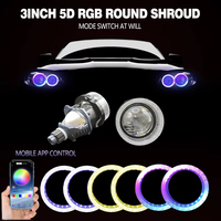 Couvre-phare IDISON 5D-25O DURABLE 2.5" 3.0 12V ANGEL EYES HALO RINGS, compatible universellement avec les voitures, pick-up, SUV et 4x4