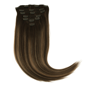 K.SWIGS Extensiones de Cabello Humano Remy Chino 100% con Clip, Cutícula Alineada, Densidad Normal, Suaves, Sin Caída, Color Mixto, Liso Natural - Product Image 1