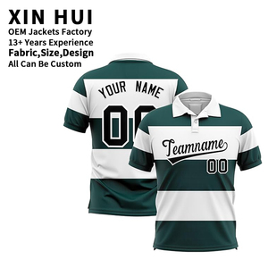Broderie personnalisée pour maillots de golf et de tennis à rayures pour hommes, respirants, séchage rapide, style vintage rétro, nom d'équipe ODM - Product Image 1