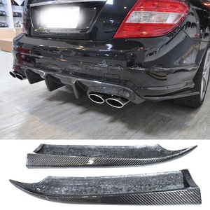 New Carbon Rear Bumper Side Skirts <b>Splitters</b> Flaps for Mercedes Benz C Class W204 C63 Sedan Coupe - Product Image 2