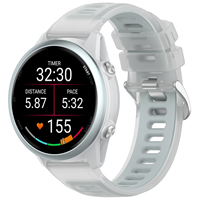 Bracelet universel 20mm 22mm SmartWatch Sport Silicone Bandes transparentes pour Garmin Forerunner 570 970 Bracelet de montre Correa