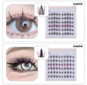 <span class=keywords><strong>Naked</strong></span> Press on DIY Lash Clusters Pestañas prepegadas Juego de pestañas de volumen individual Autoadhesivo Cluster Lashes Manga Pixie Look - Product Image 1