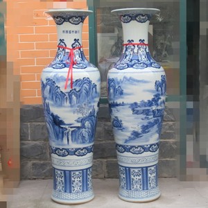 Nhà sản xuất gốm sứ sản xuất bình gốm sứ đứng lớn đặt sàn, kiểu dáng cổ điển, trang trí khách sạn, có thể tùy chỉnh logo. - Product Image 2