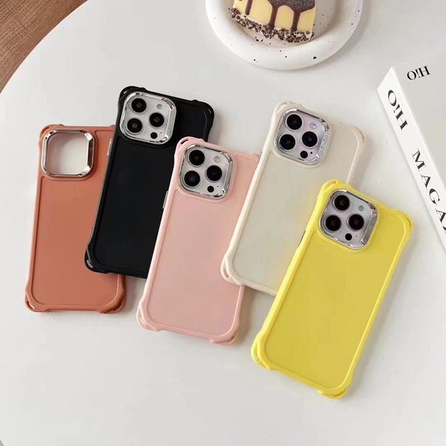 CaseMiMi Hot Sale Silicon Case Aluminum Lens Protection Frame Four-Corner Anti-Fall Bumper Shockproof Waterproof Phone Case