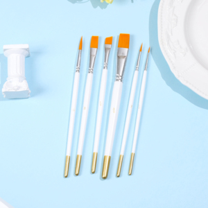 6 cái cực gỗ Nylon bàn chải sơn acrylic sơn nghệ sĩ Sơn bàn chải thiết lập cho bức tranh nghệ thuật - Product Image 4