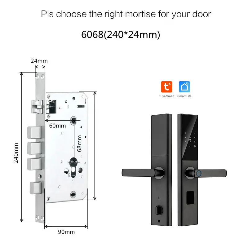 SAIJIA Tuya Biometric Fingerprint Smart Lock Zigbee Wifi APP Card Key Unlock Cerraduras Inteligentes Security Smart Door Lock · image 5