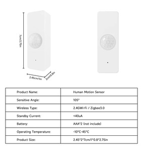 Nouveau détecteur d'alarme infrarouge à détection de mouvement humain TUYA Wi-Fi/ZigBee en option avec contrôle par application mobile - Product Image 2