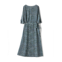 Robe Vintage à Col Mandarin et Taille Empire, en Soie de Mûrier 100% Double Mousseline, Style Cache-Cœur, Coupe Trapèze, à Pois, qui Sublimate les Courbes