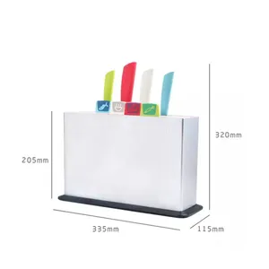 Seller Amazing Gadgets Kitchen Accessories Plastic Color Coded Index Ceramic Knife Cutting Chopping Board Set Color Box Square